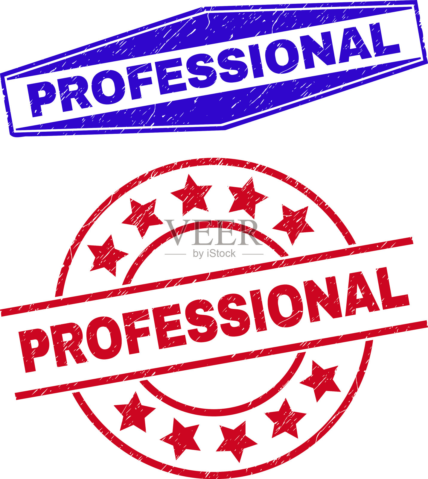 专业的腐蚀徽章在圆形和插画图片素材