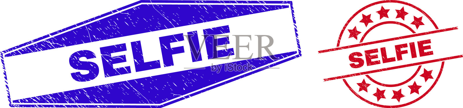 自拍有不干净的圆形和六角形水印插画图片素材