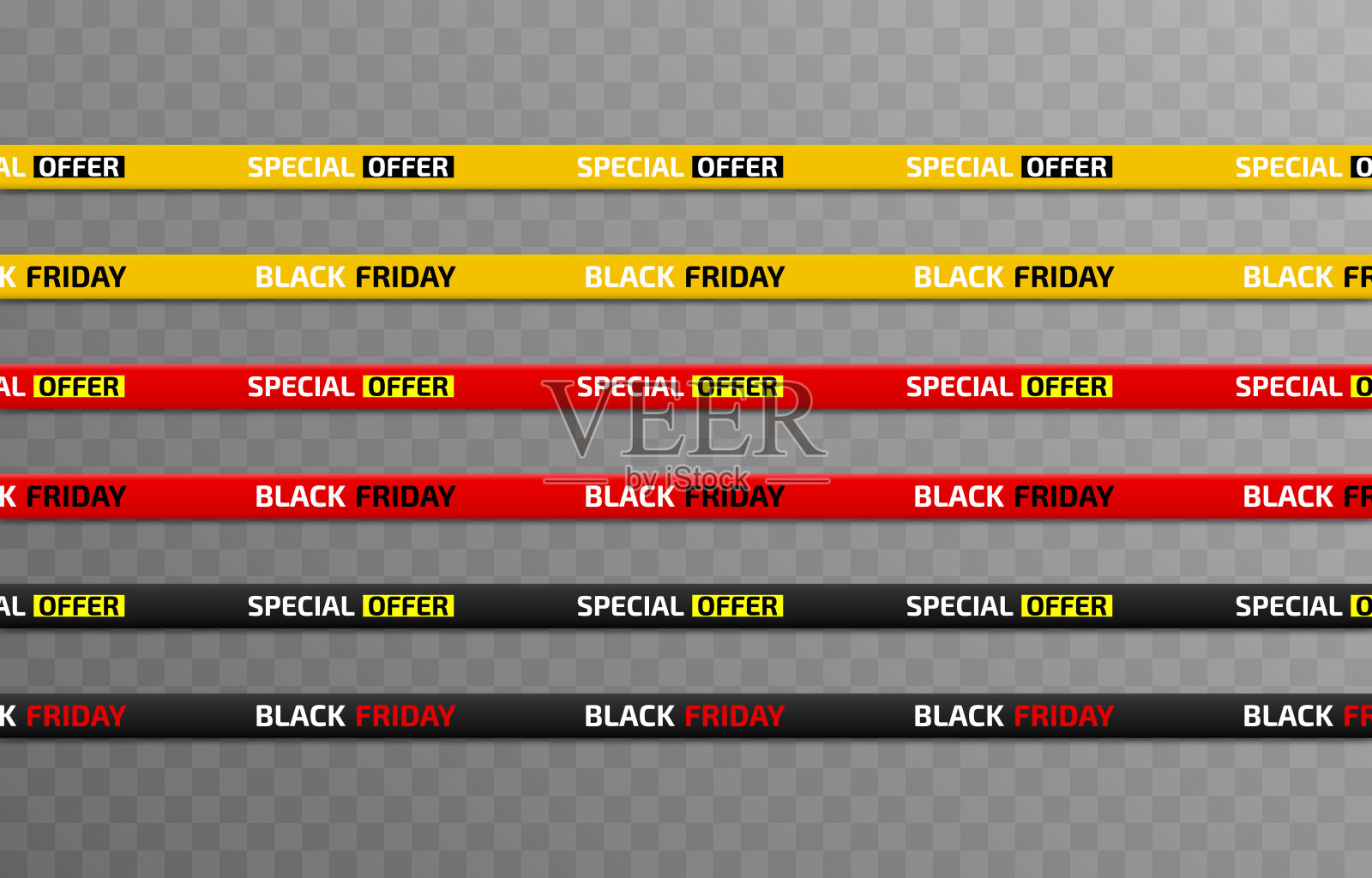 黑色星期五缎带的向量集。销售，黑色星期五，折扣，广告，磁带，png。设计元素图片