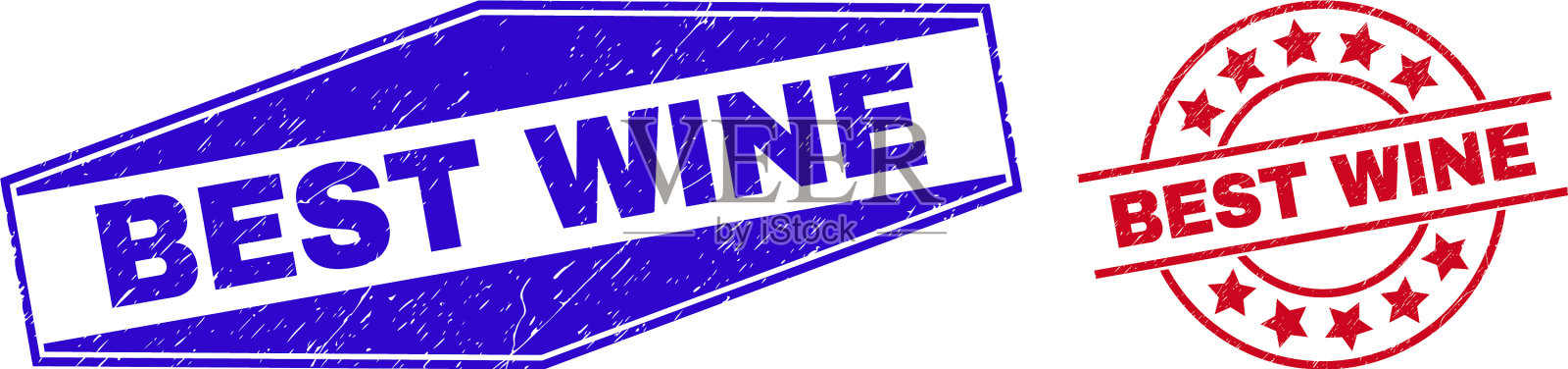 最好的酒密封在圆形和六角形插画图片素材