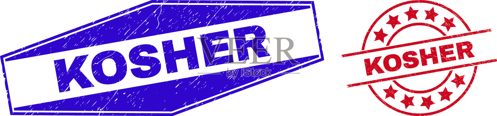 犹太教腐蚀的圆形和六角形印章印章插画图片素材