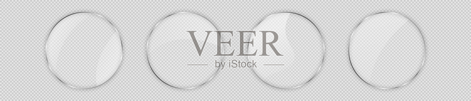 圆形框架玻璃板插画图片素材