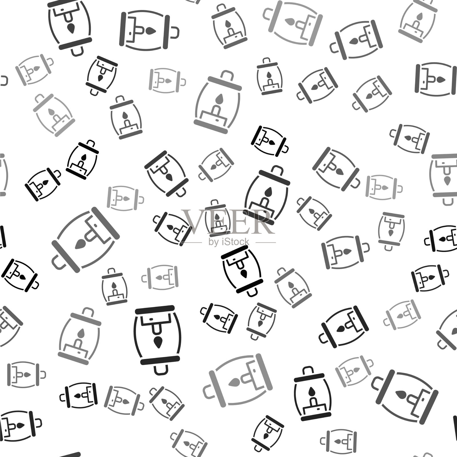 黑色露营灯笼图标隔离无缝插画图片素材