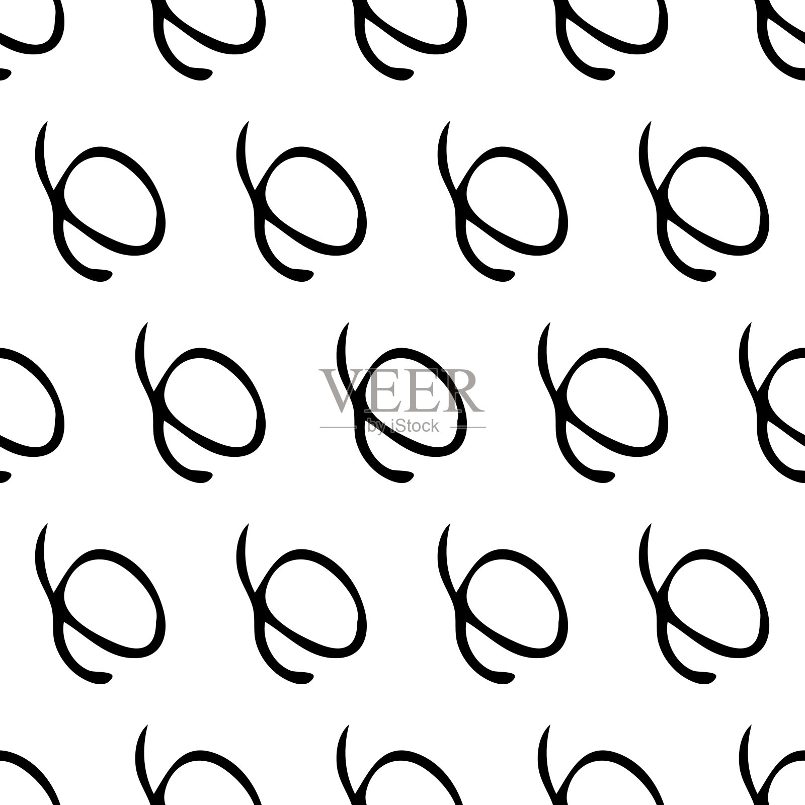 无缝模式与素描圆形形状插画图片素材