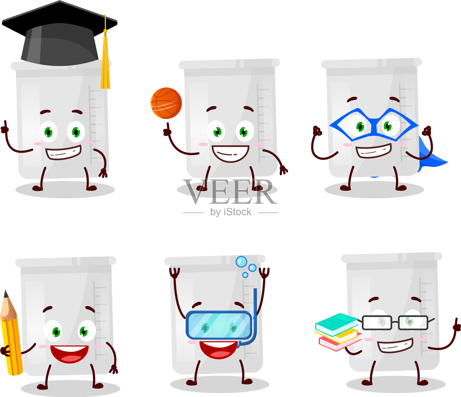 学校学生科学瓶卡通插画图片素材