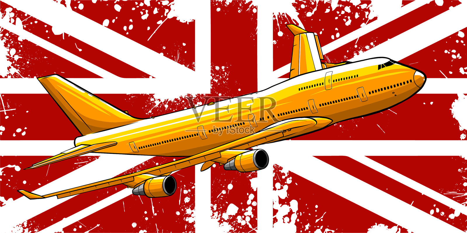 一架正在飞行的客机插画图片素材