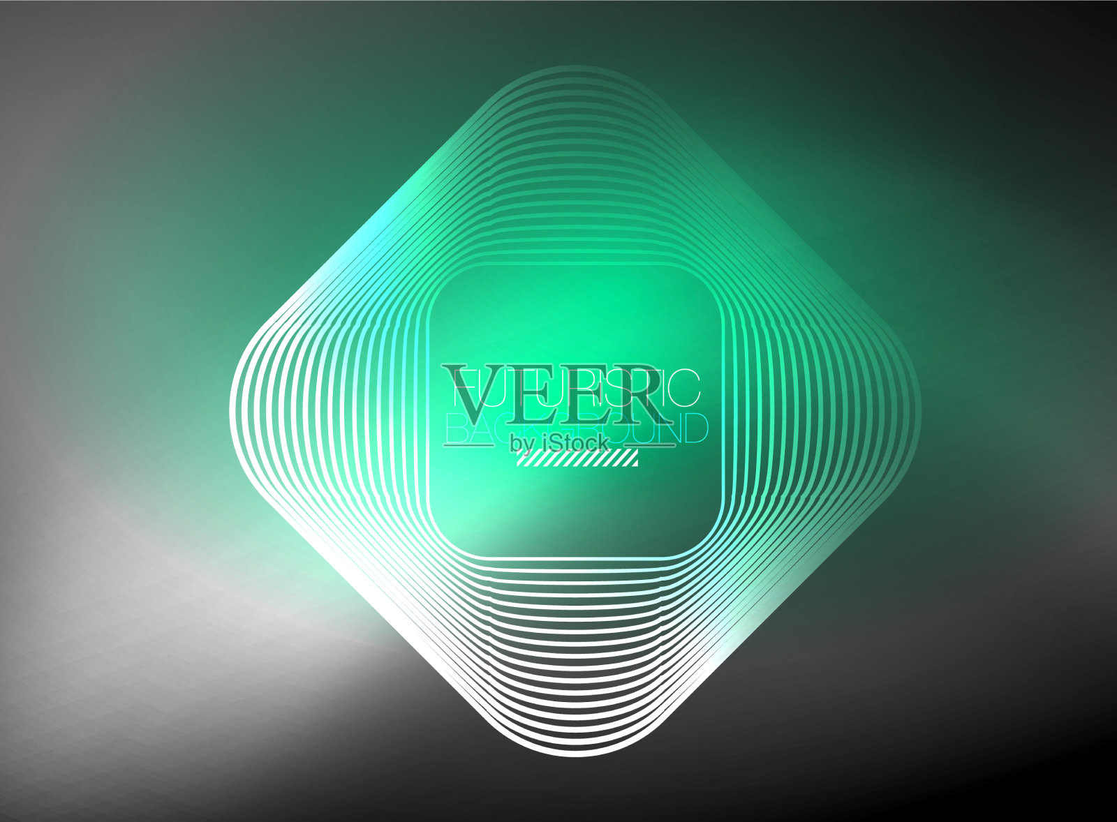 霓虹色方形轮廓线抽象背景插画图片素材