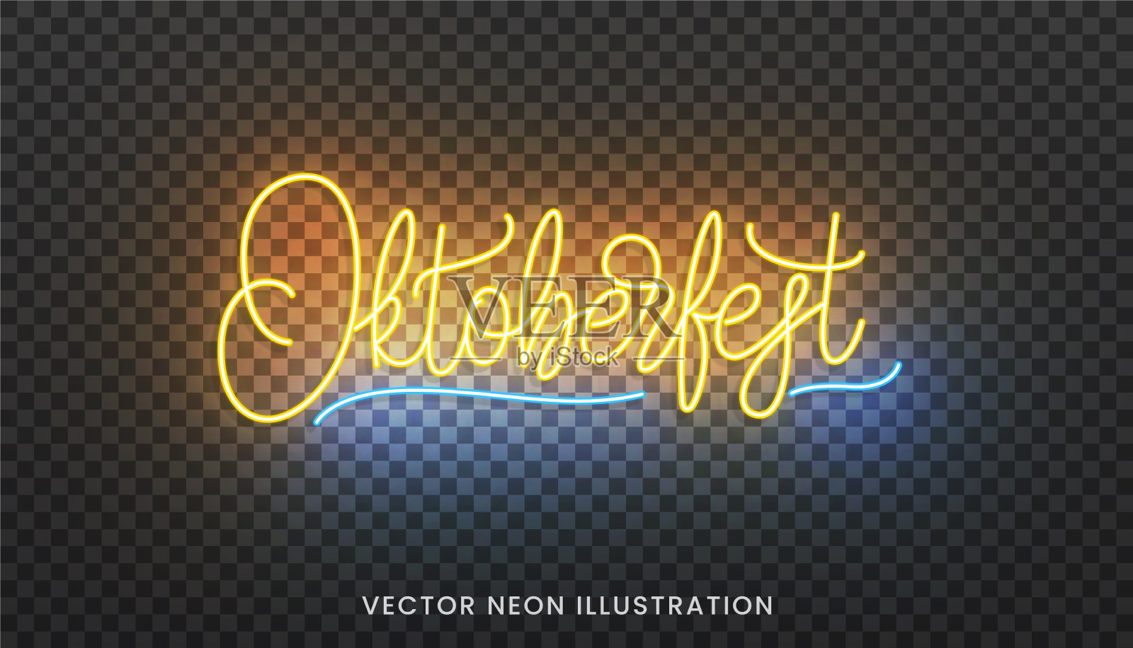 啤酒节霓虹灯字母明亮的标志插画图片素材