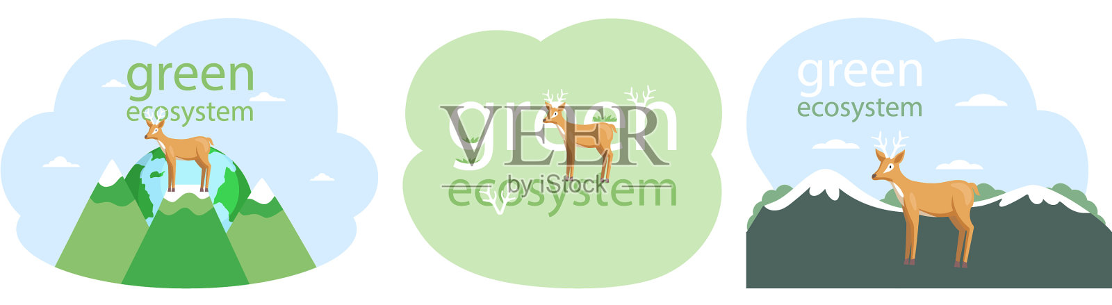 关爱绿色生态的代表插画图片素材