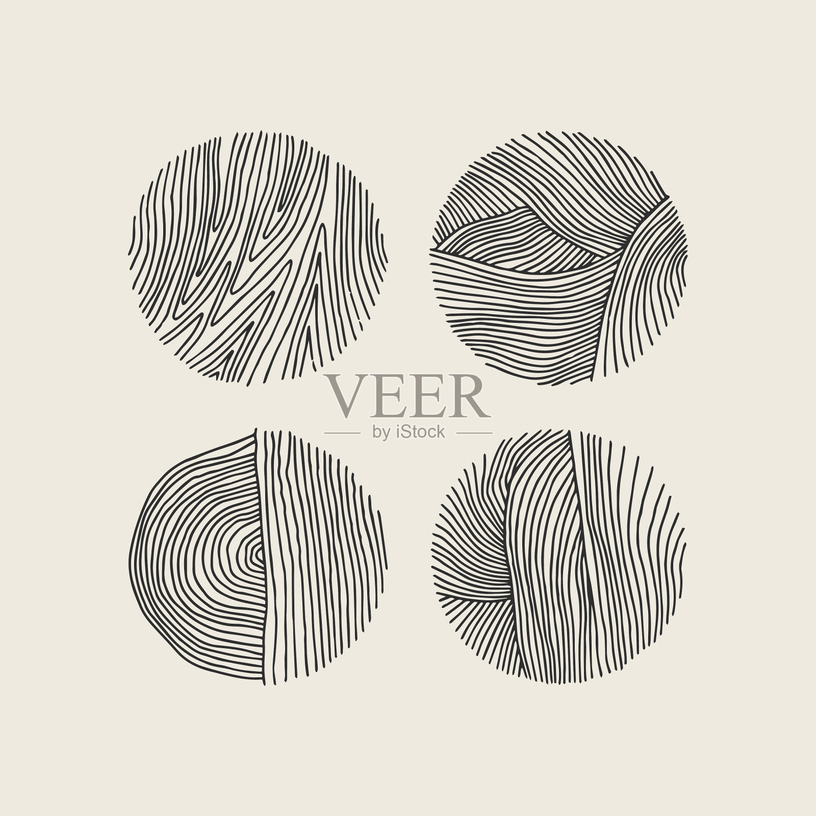 抽象的圆圈与线和点的设计插画图片素材