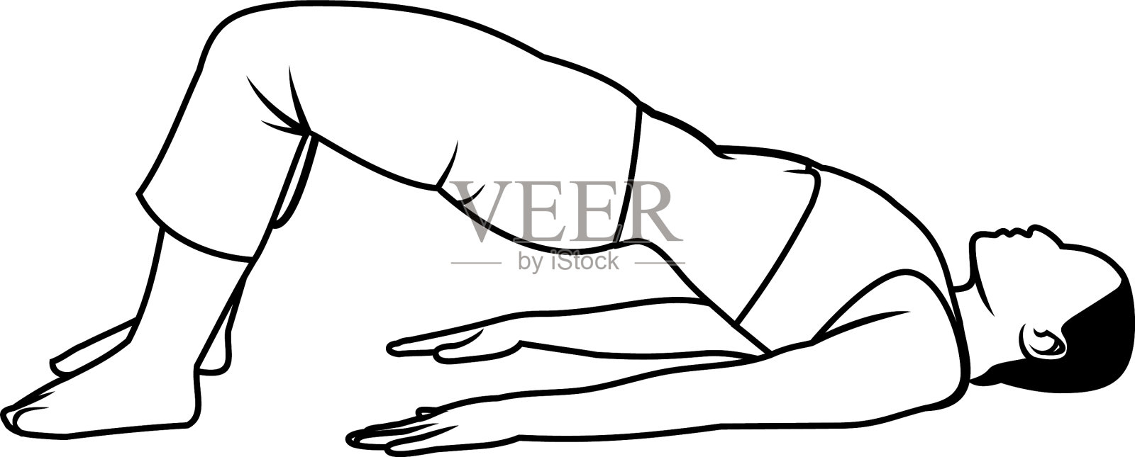 瑜伽姿势的女人插画图片素材