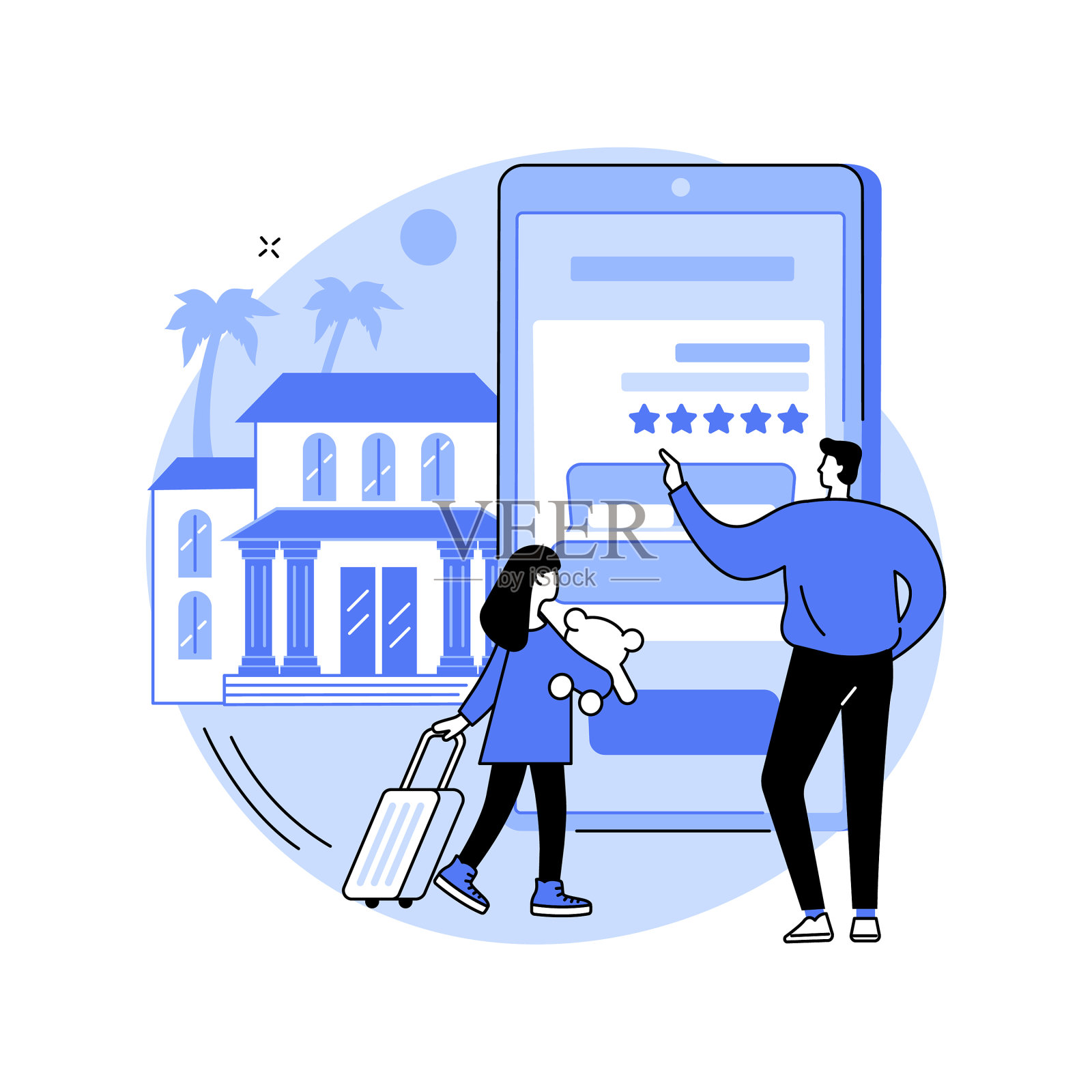 网上预订服务抽象概念设计元素图片