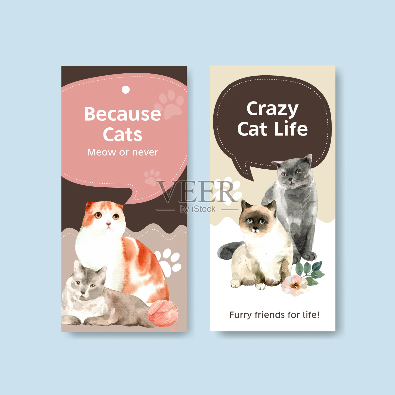 传单模板设计与可爱的猫设计模板素材