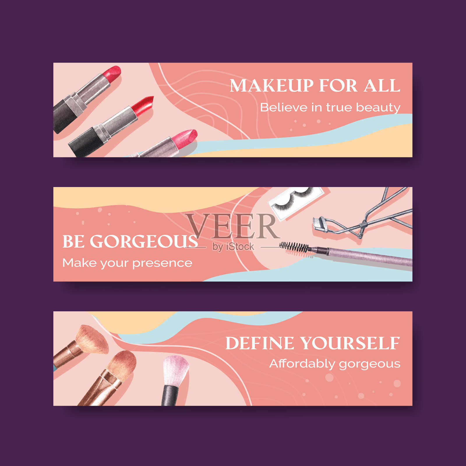 横幅模板与化妆概念设计设计模板素材