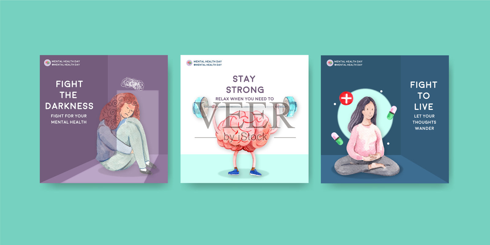 世界精神卫生日广告模板设计模板素材