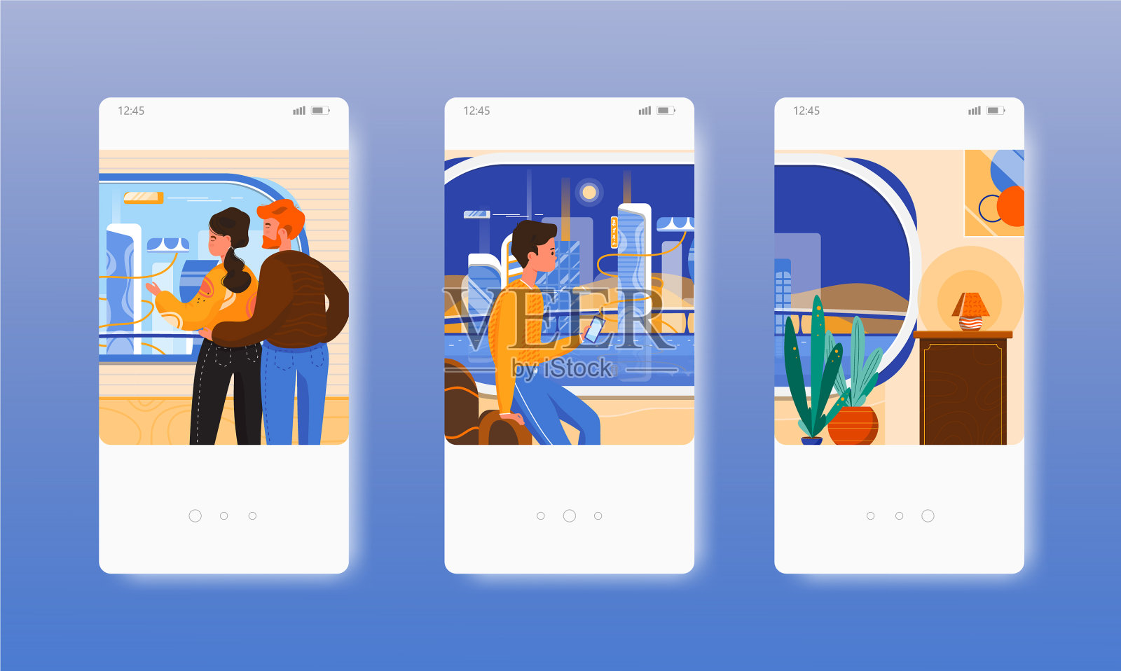 未来建筑未来智能城市插画图片素材