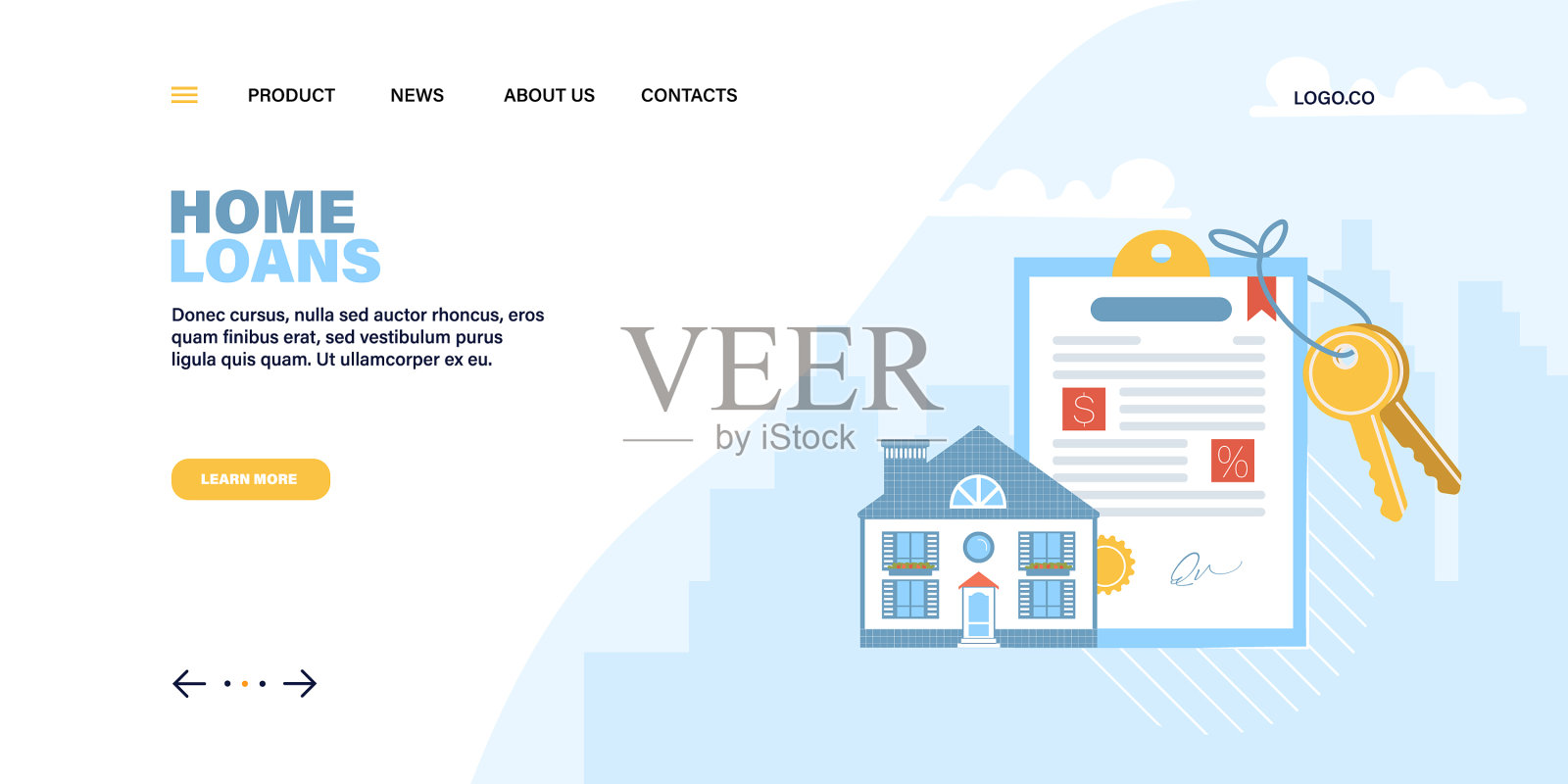 登陆页模板抵押贷款服务设计模板素材