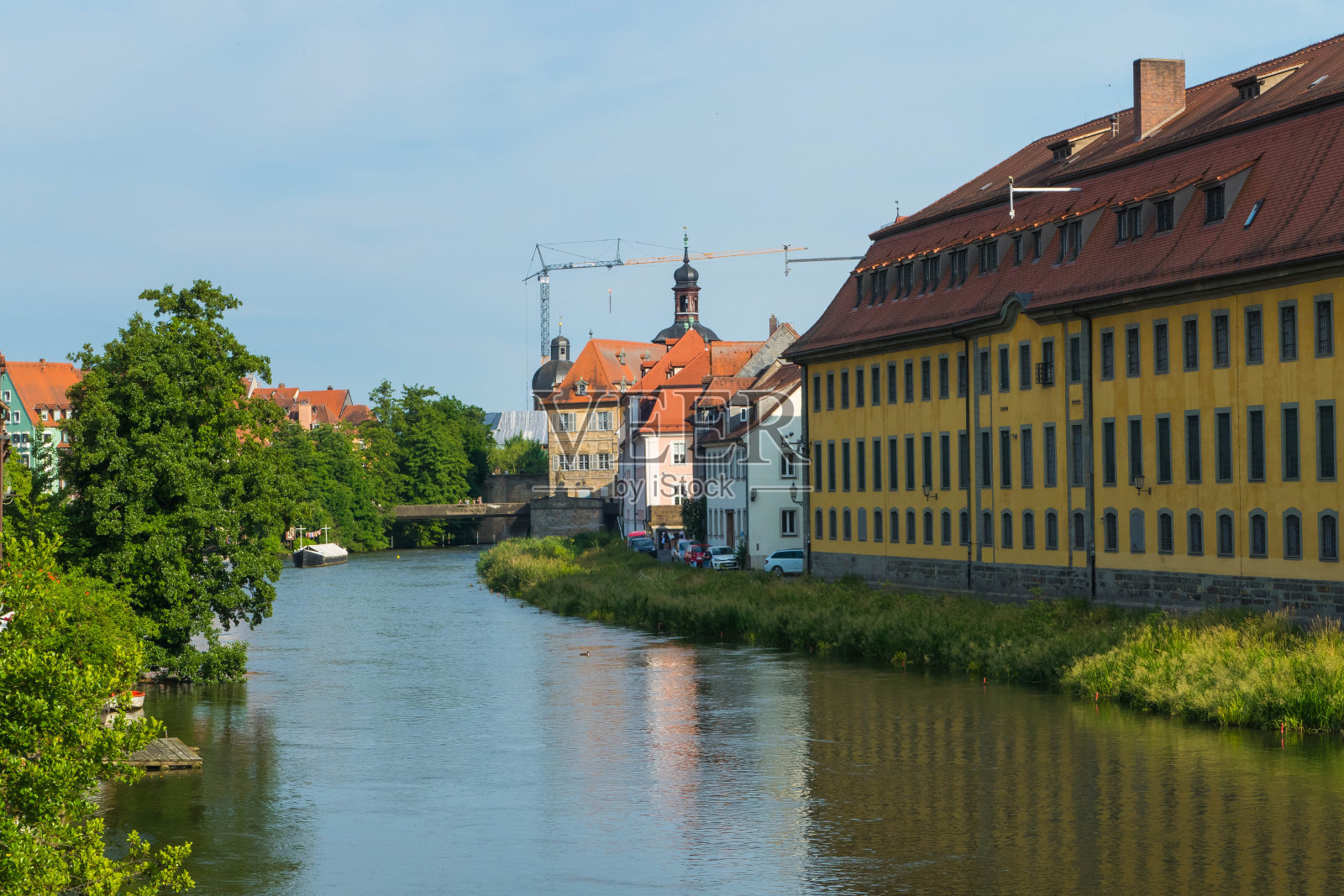 德国班贝格的勒尼茨河照片摄影图片
