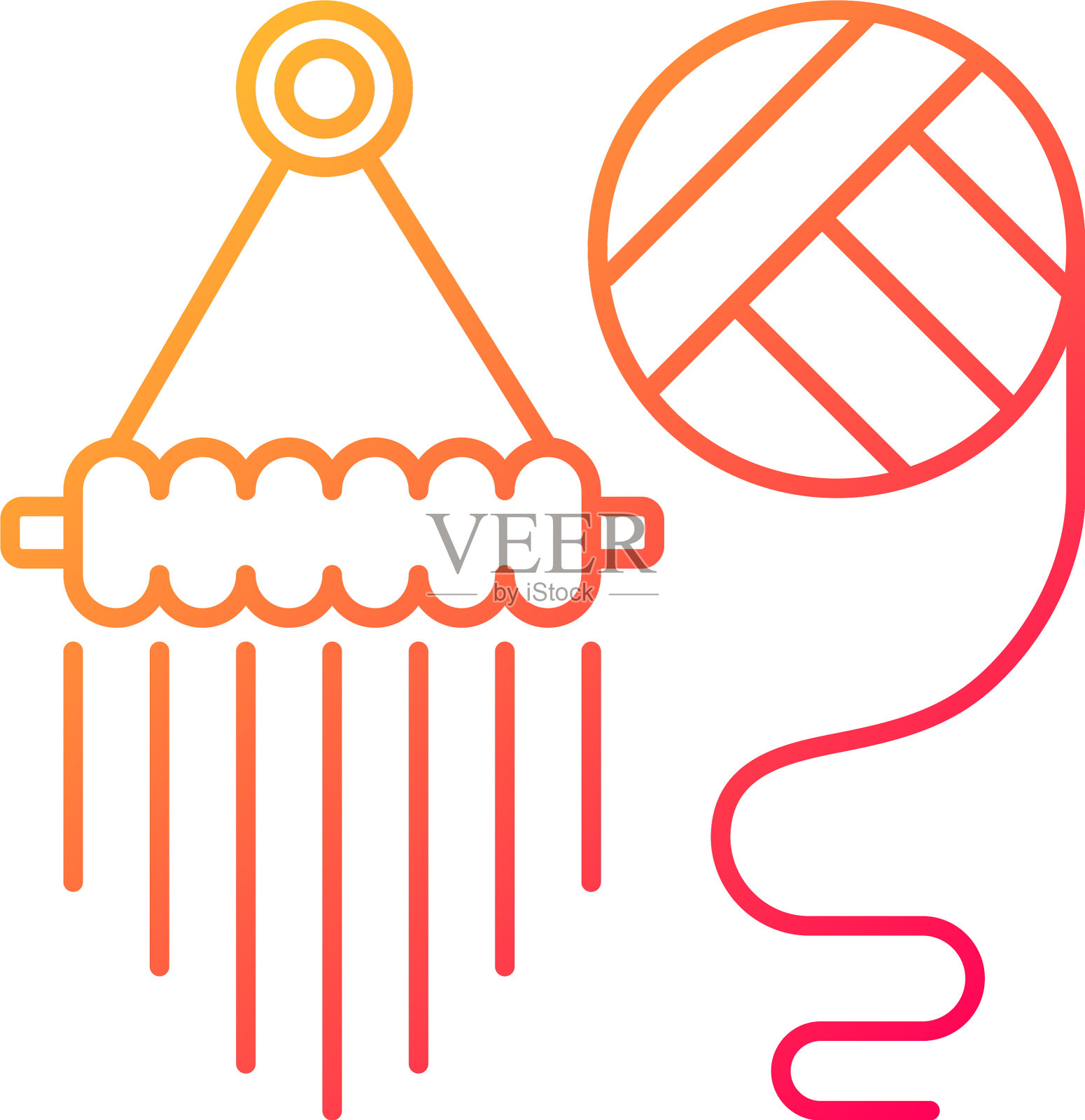 纱墙挂件渐变线性图标插画图片素材