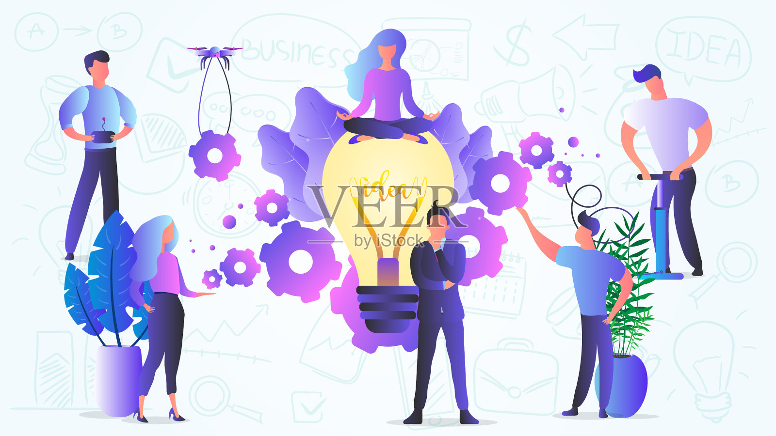 为商人设置横幅和演示图标素材