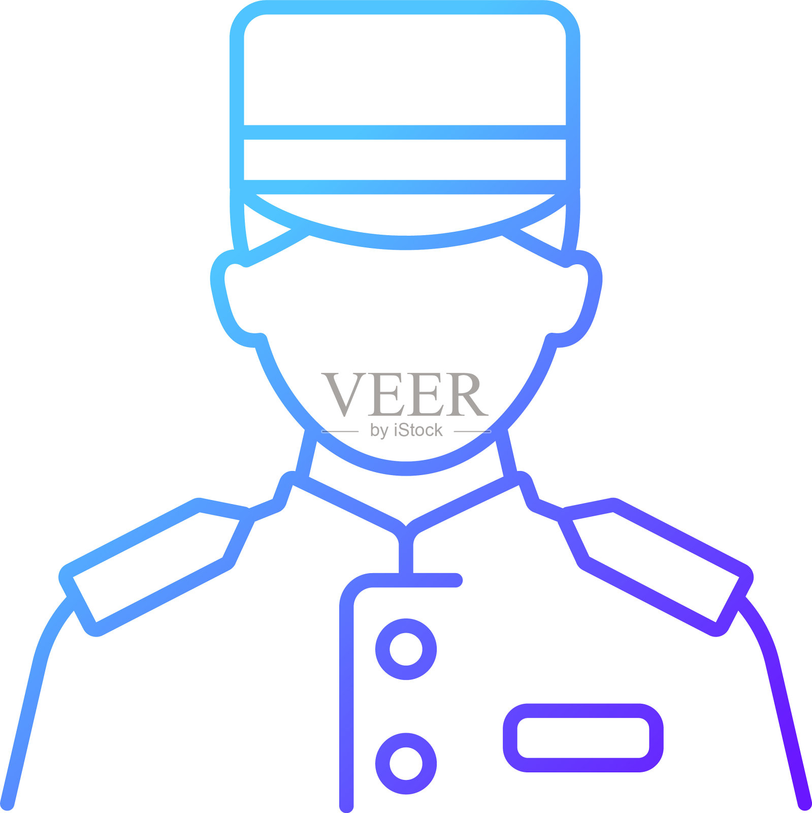 邮轮侍者梯度线性图标设计元素图片