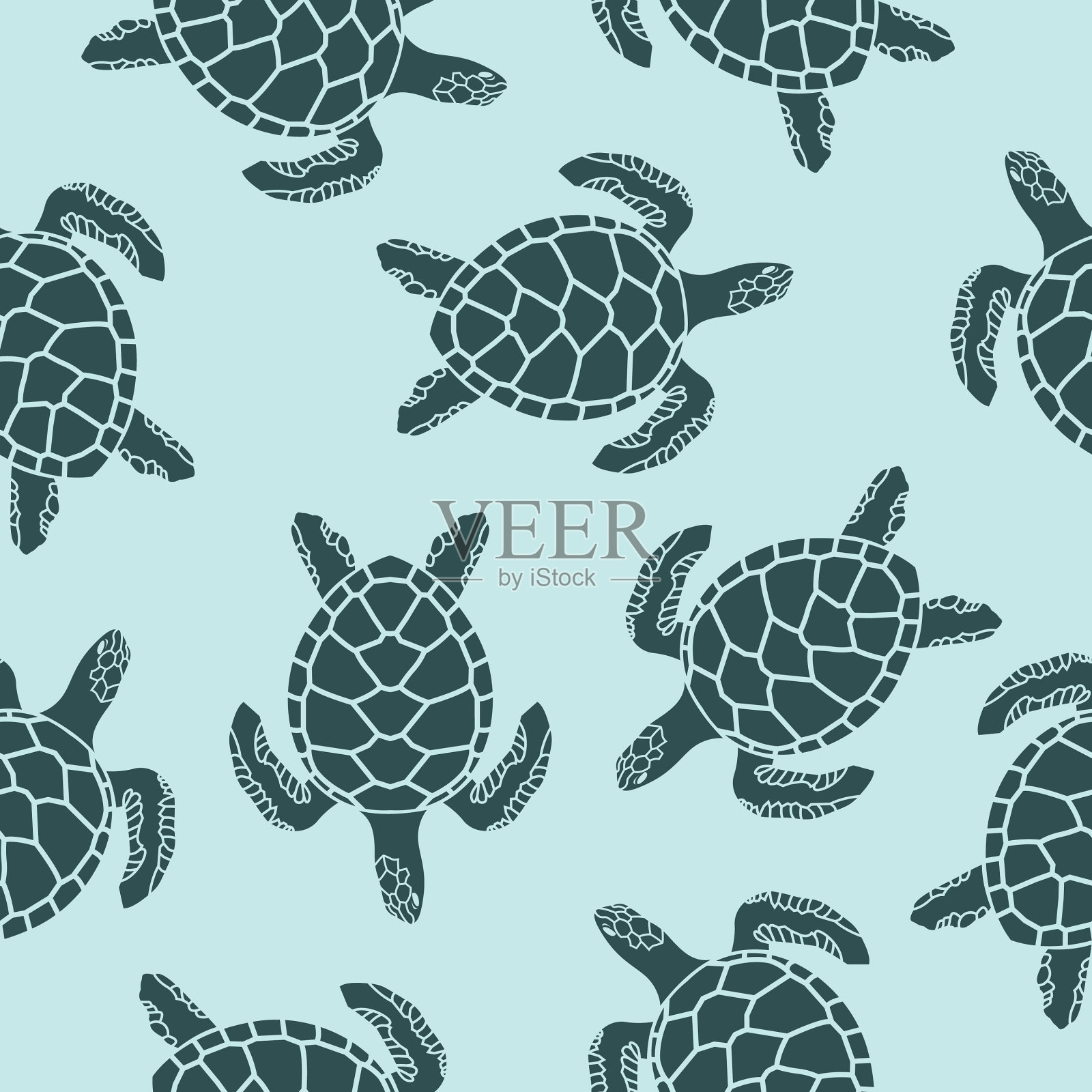 龟纹无缝图案插画图片素材