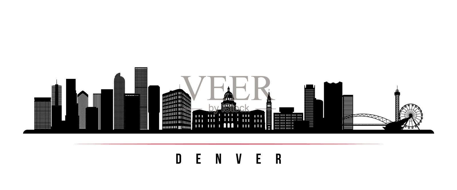 丹佛的地平线是黑白相间的插画图片素材