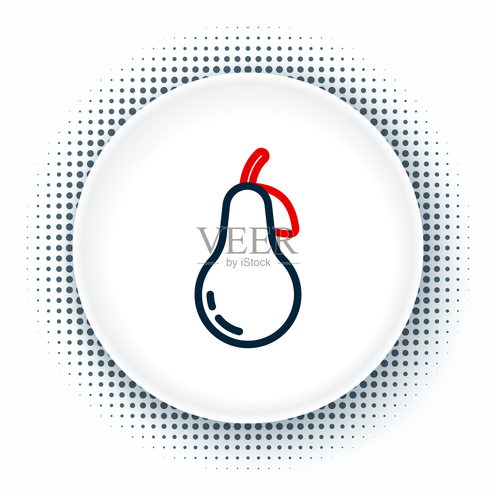 线梨图标孤立在白色的背景水果图标素材