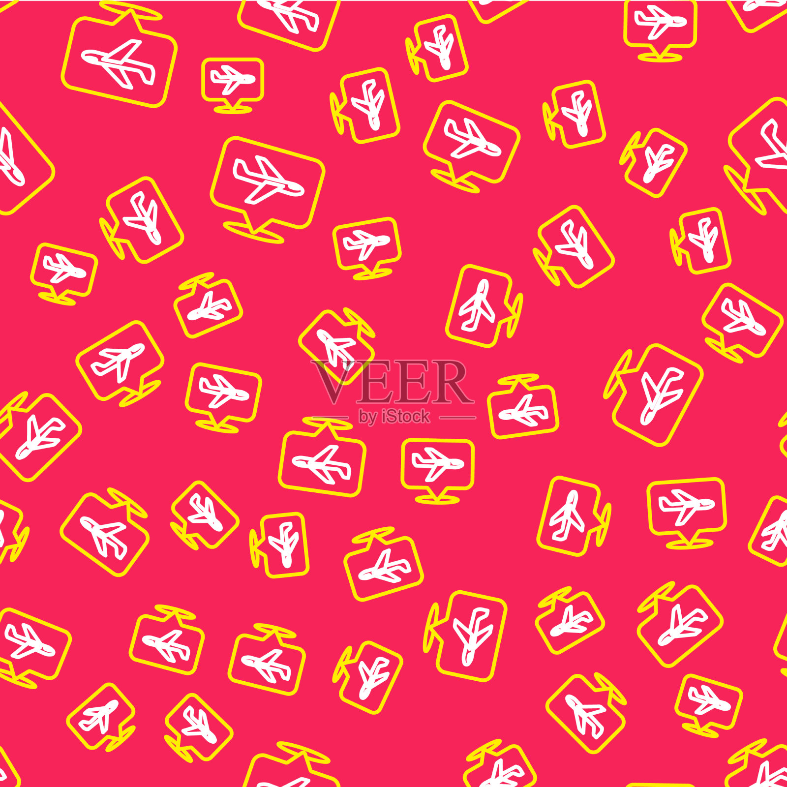 线平面图标隔离无缝模式上的红色插画图片素材