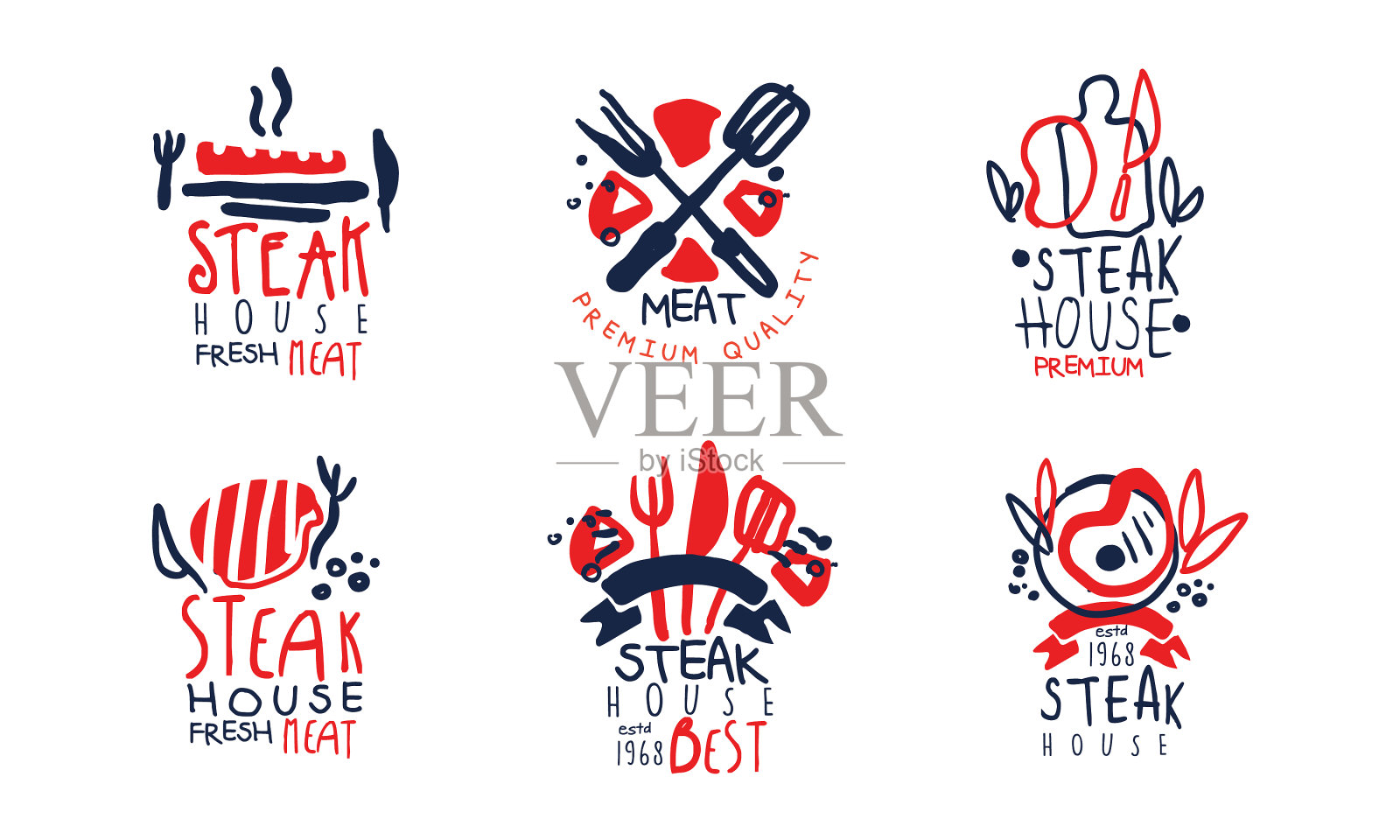 牛排馆logo设计集肉品优质图标素材