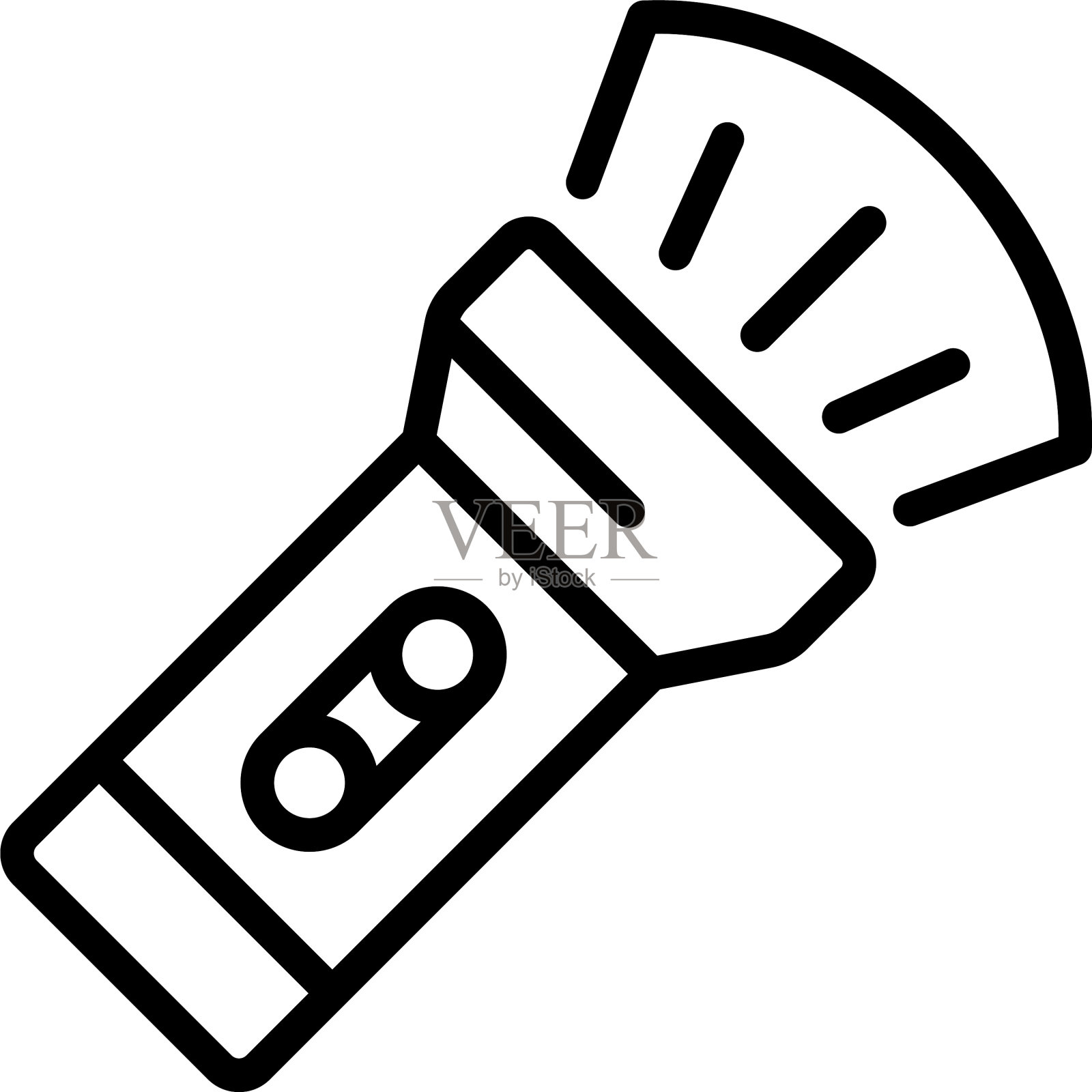 营地手电筒图标轮廓风格插画图片素材