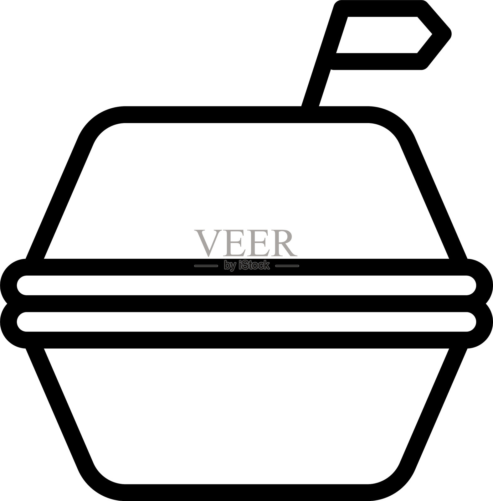 带走汉堡图标轮廓风格插画图片素材