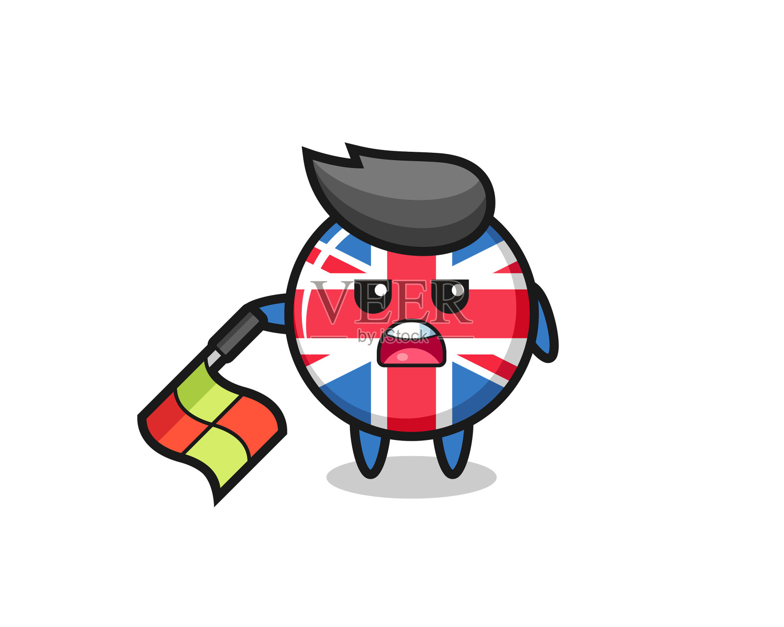 英国国旗徽章字符为线裁判插画图片素材