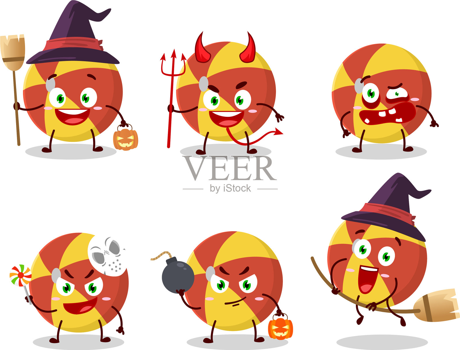 万圣节卡通表情插画图片素材