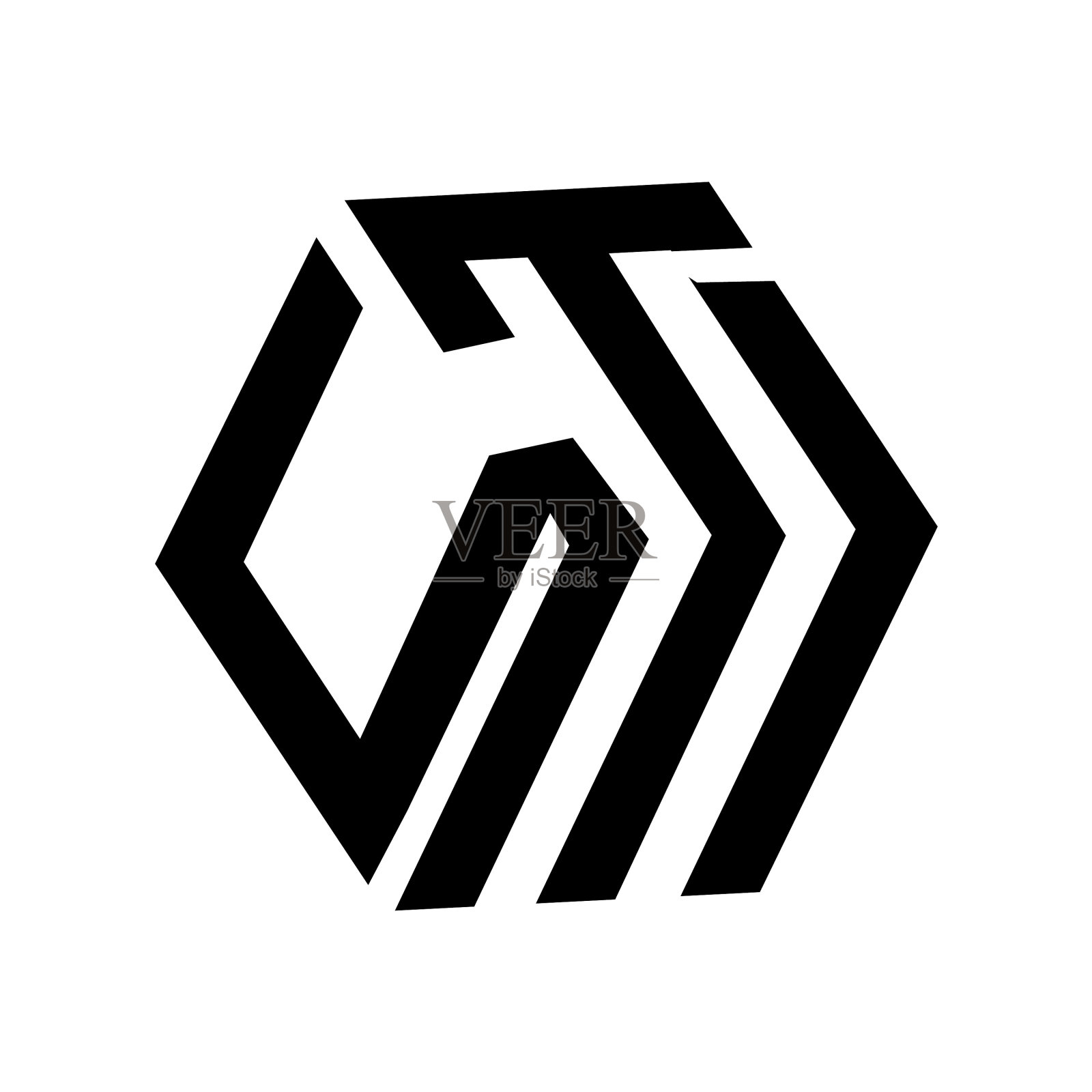 STJ sti itsj JTS首字母缩写几何立方设计元素图片