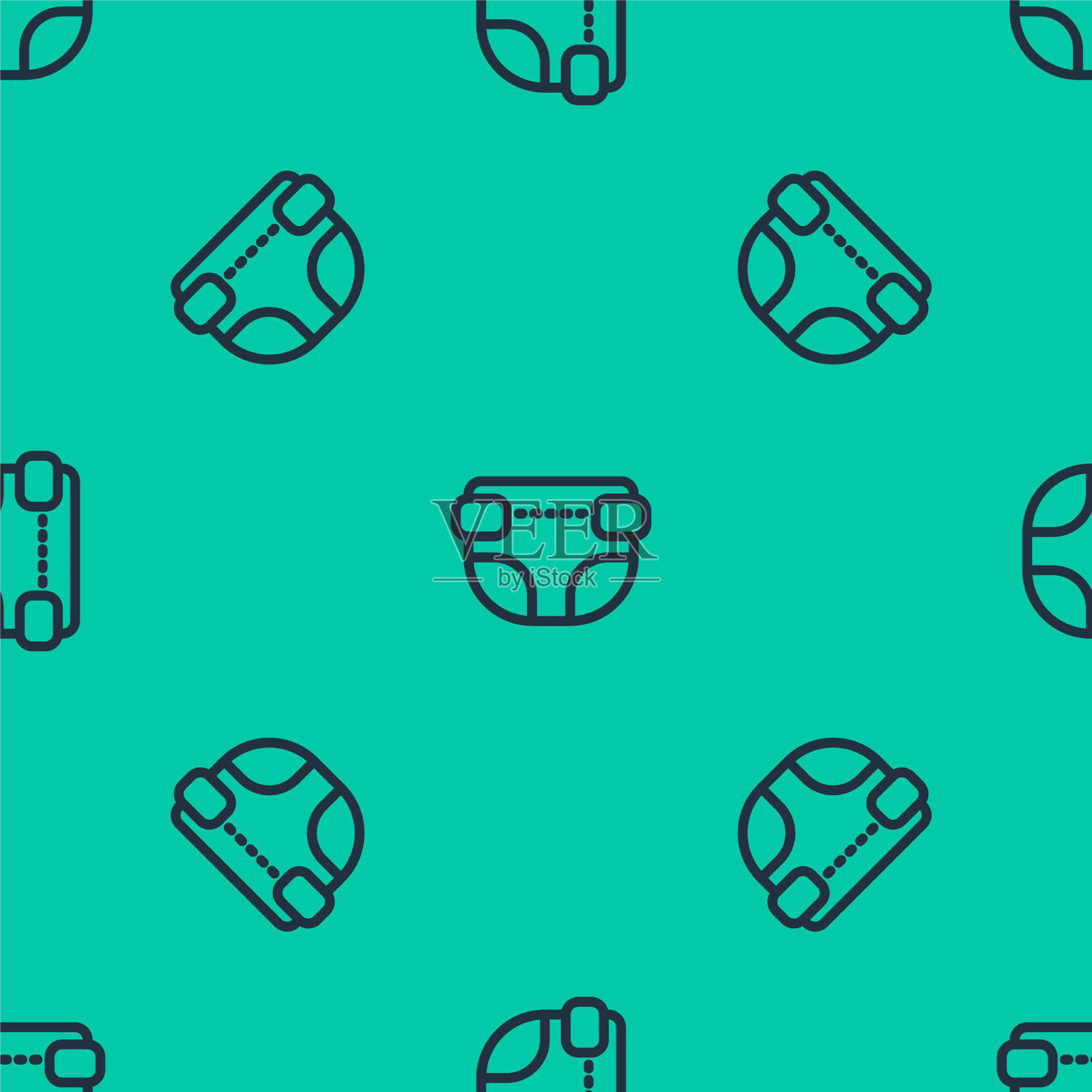 蓝线成人尿布图标隔离无缝插画图片素材