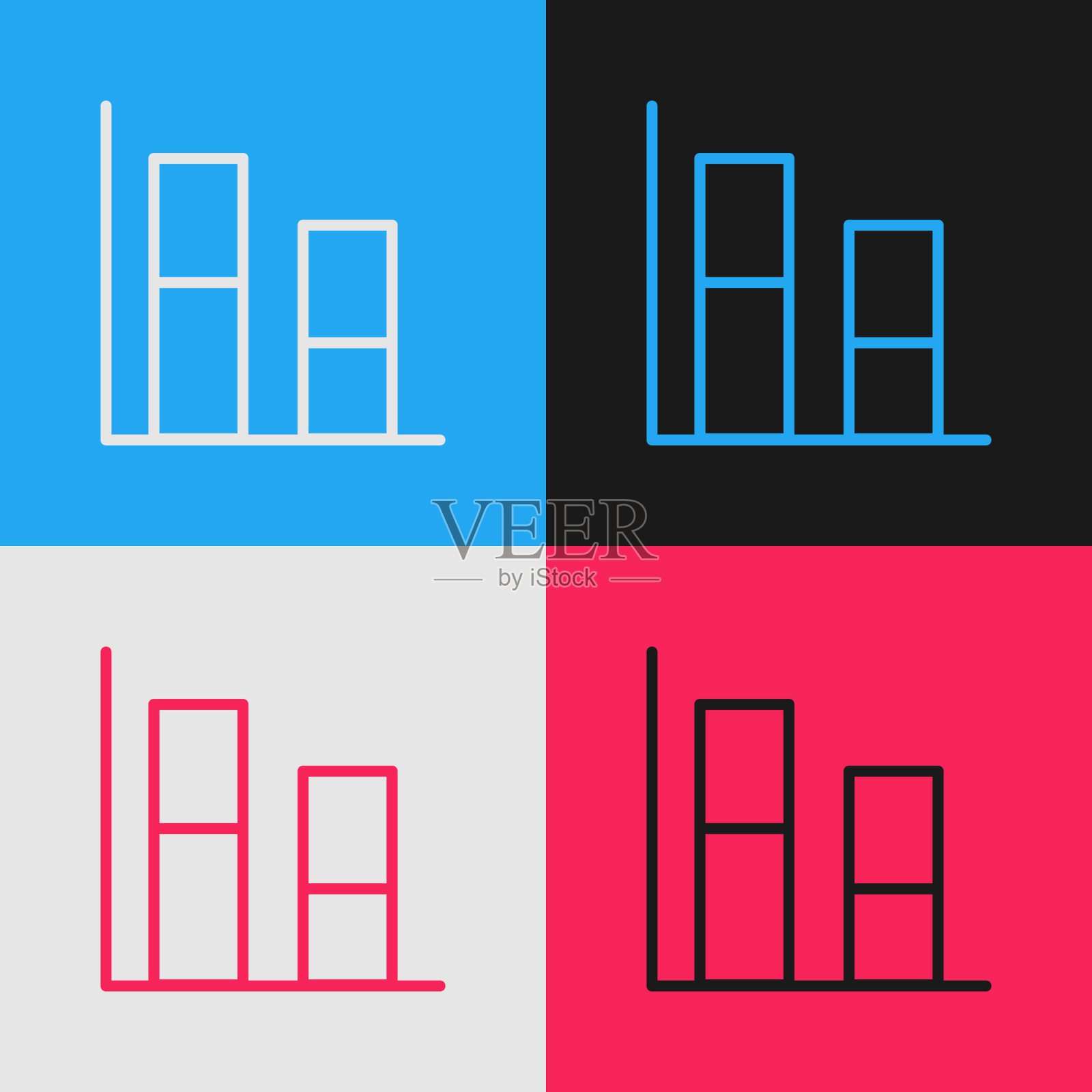 波普艺术线形图进度表图表图标素材