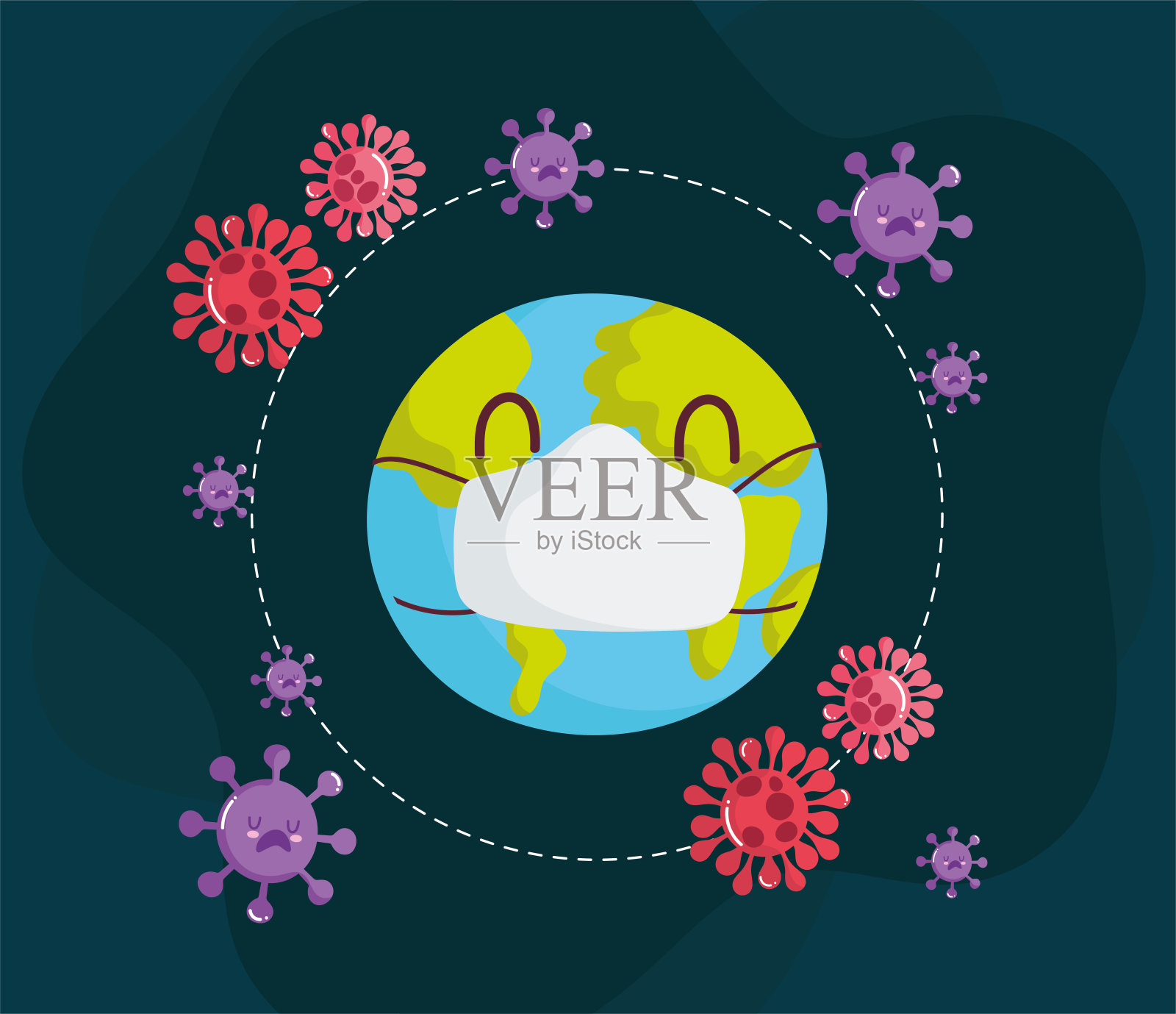 世界冠状病毒covid - 19插画图片素材