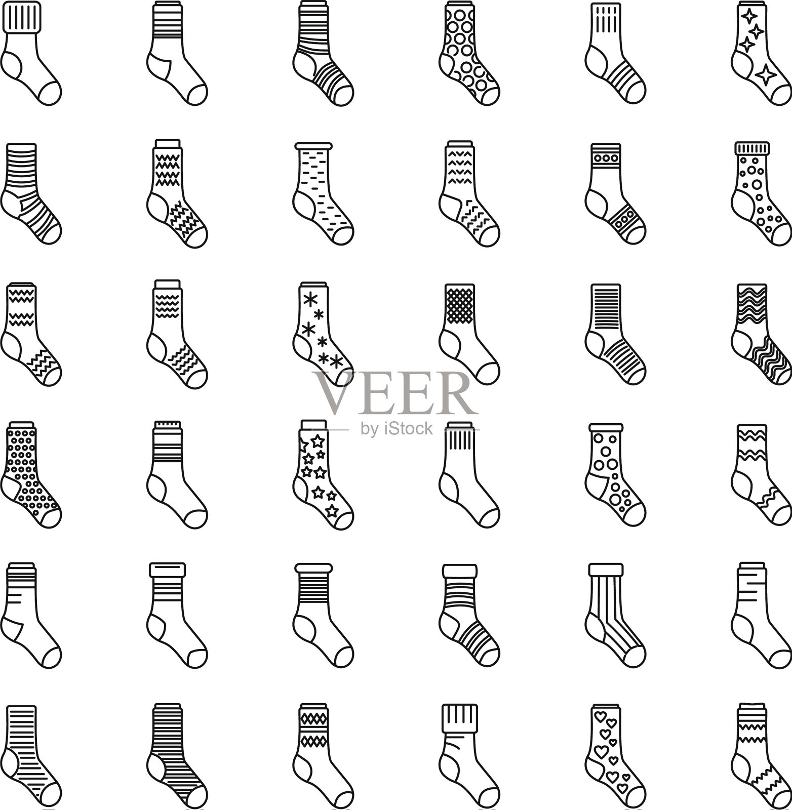 棉袜图标设定轮廓风格图标素材