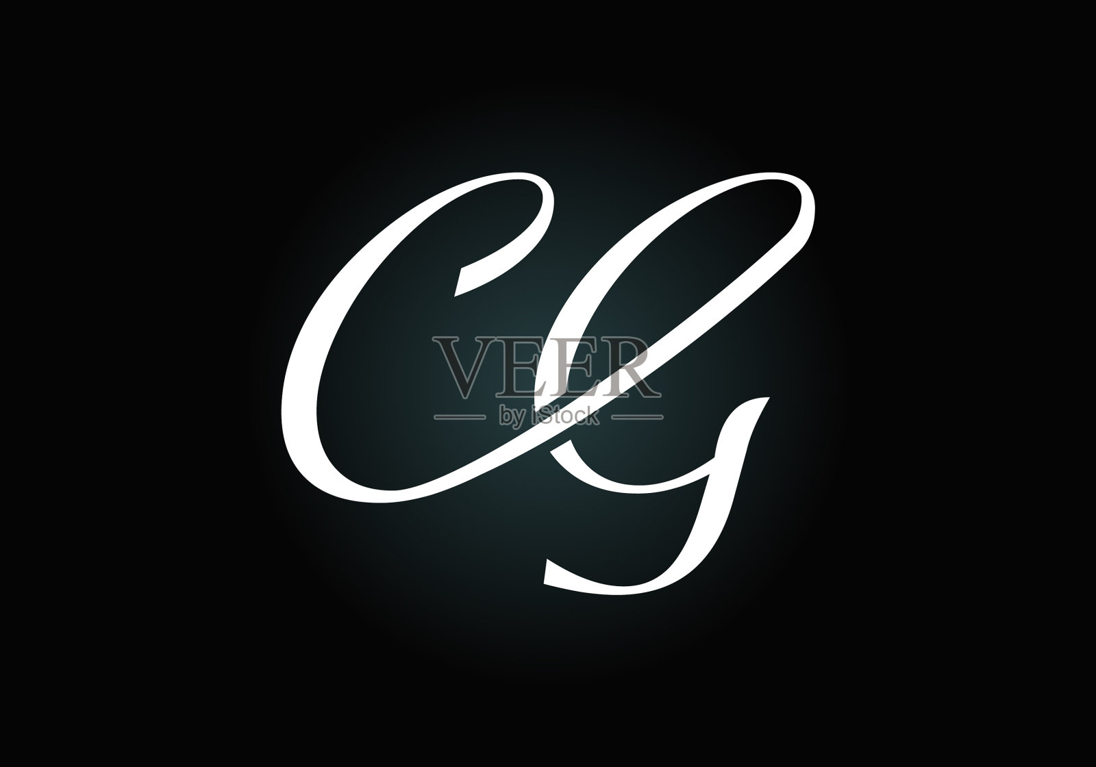 最初的CG字母标志与创意现代插画图片素材