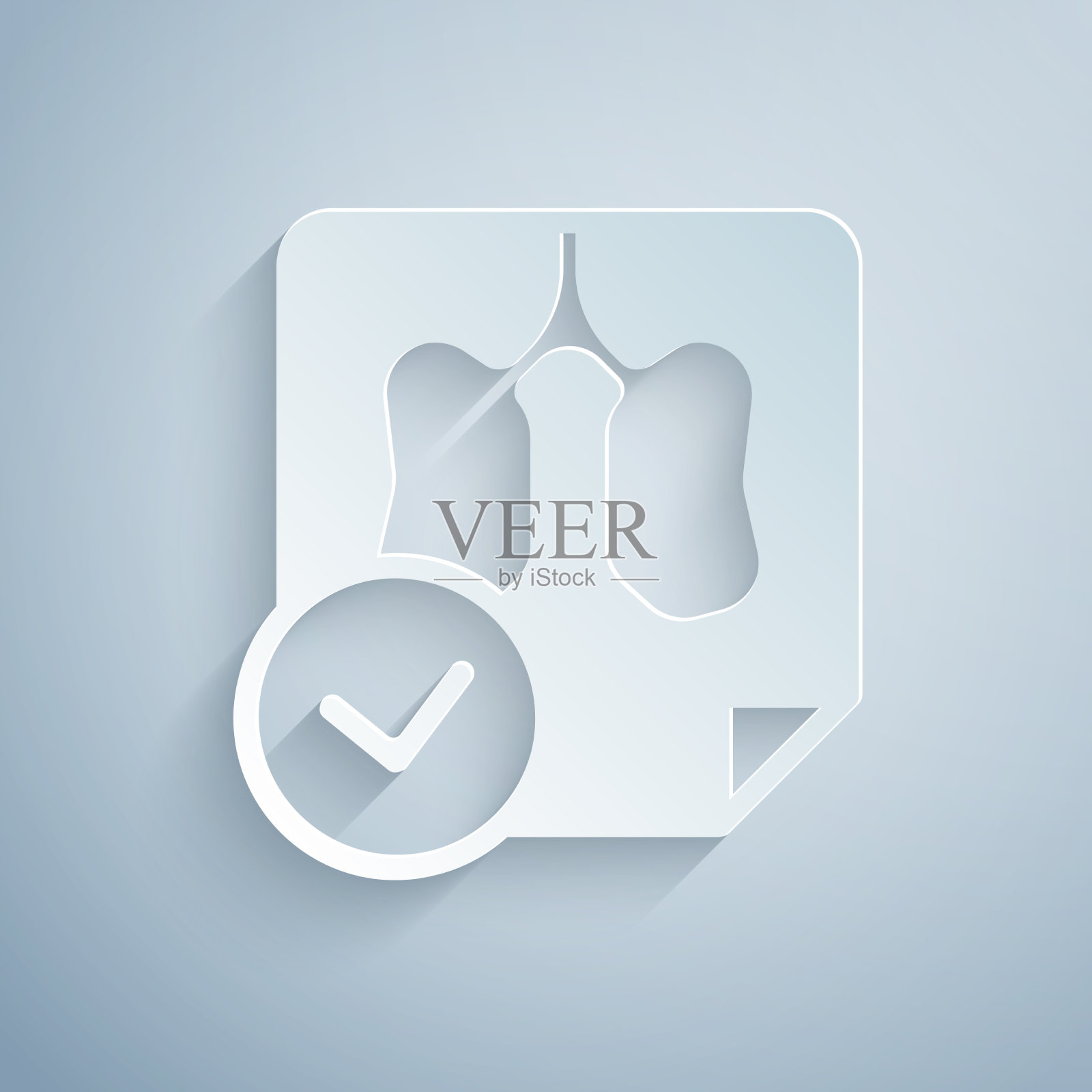 纸割肺x光诊断图标隔离上插画图片素材