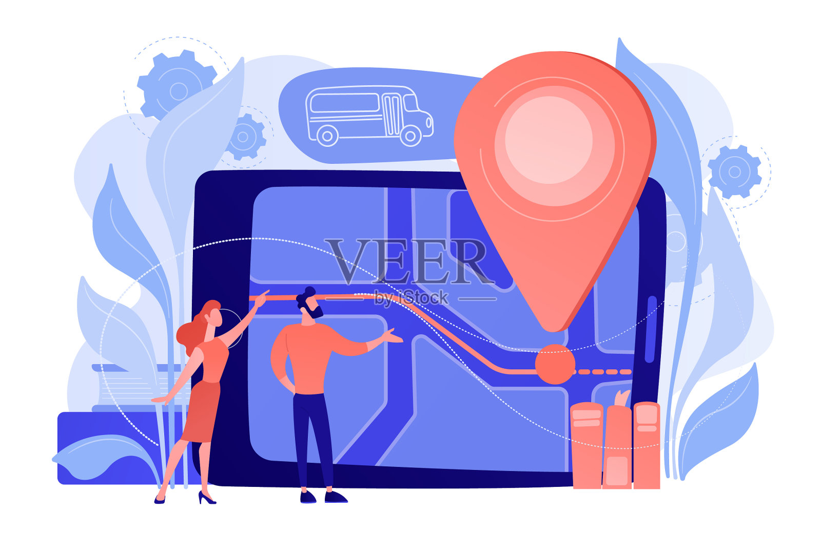 校车跟踪系统概念设计元素图片