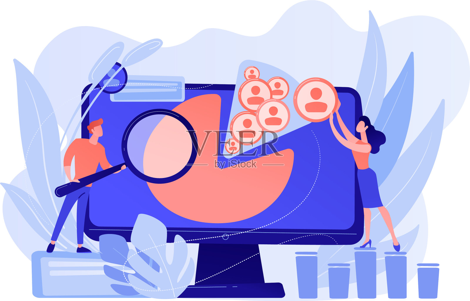 社交媒体管理理念插画图片素材