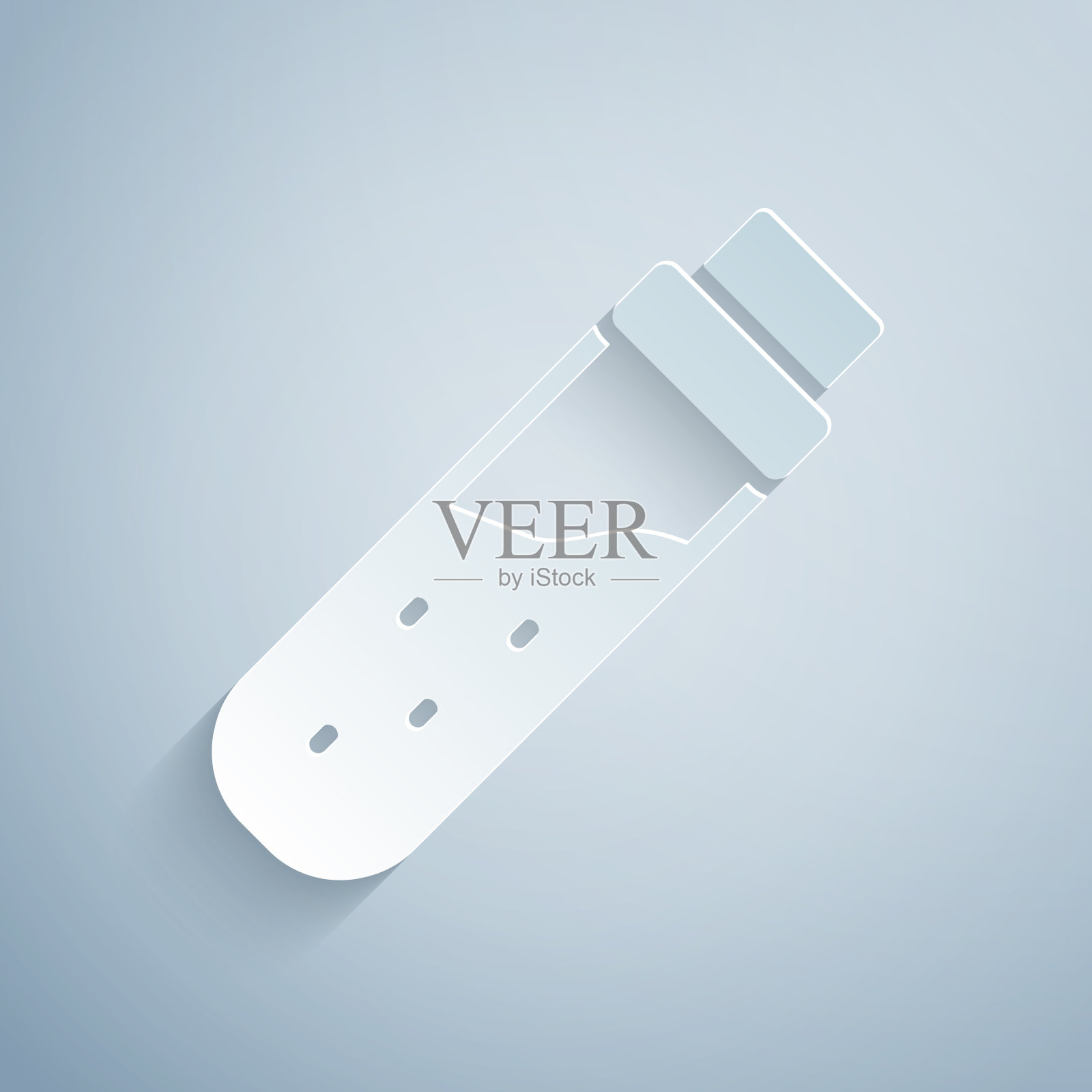 纸割瓶与药水图标隔离在灰色插画图片素材