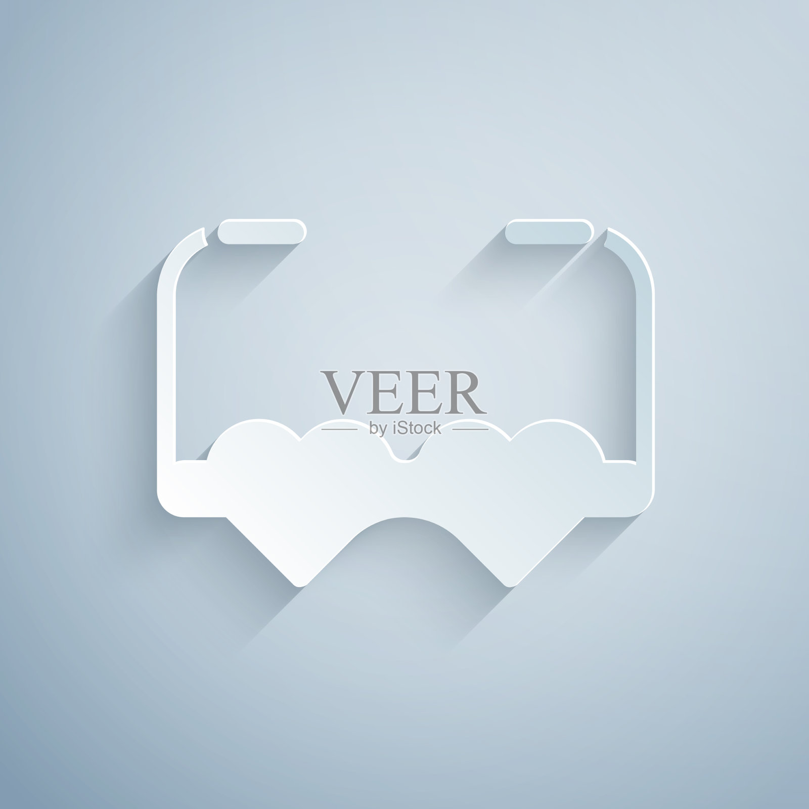 剪纸心形的爱情眼镜图标孤立图标素材