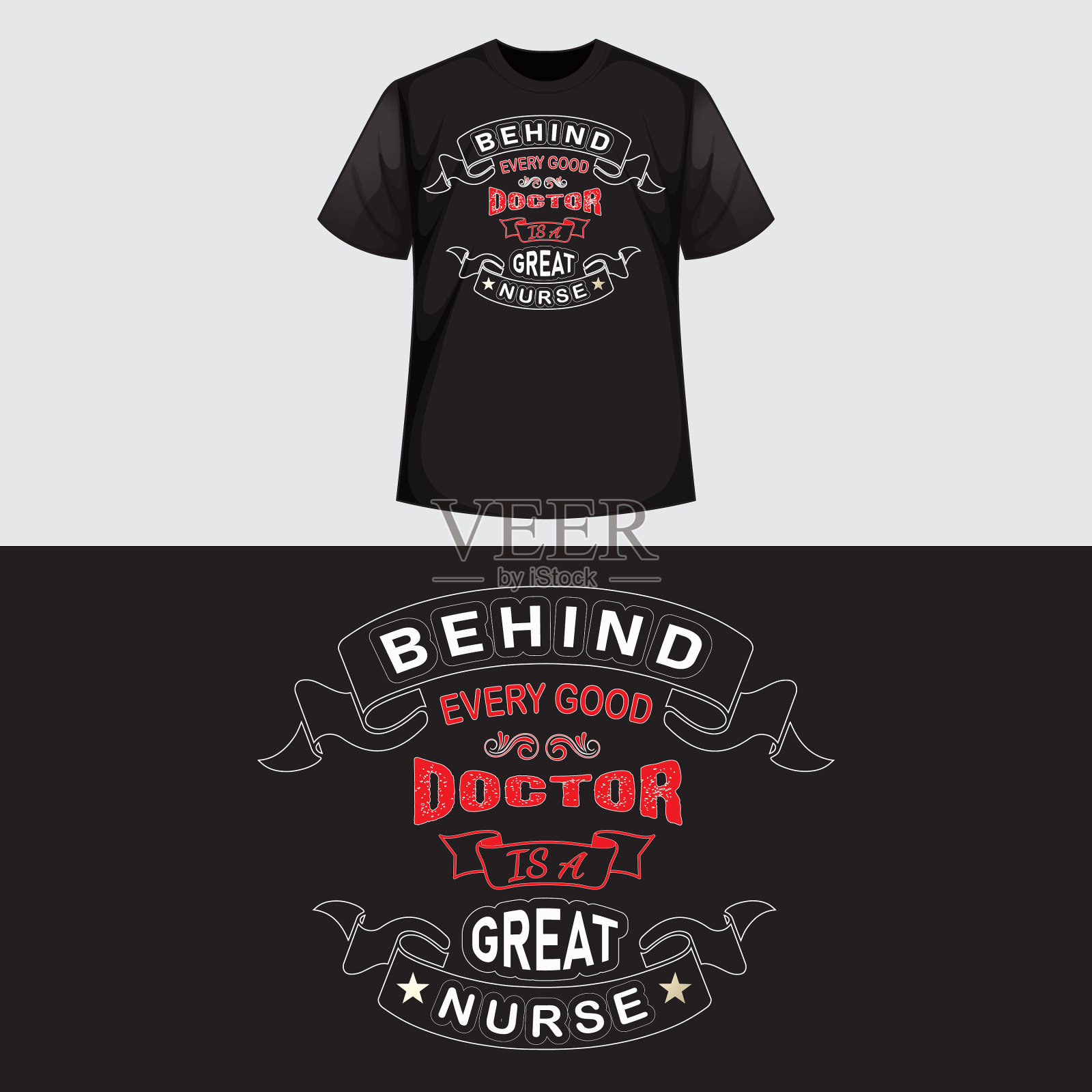 每个好医生的背后都有一个好护士插画图片素材