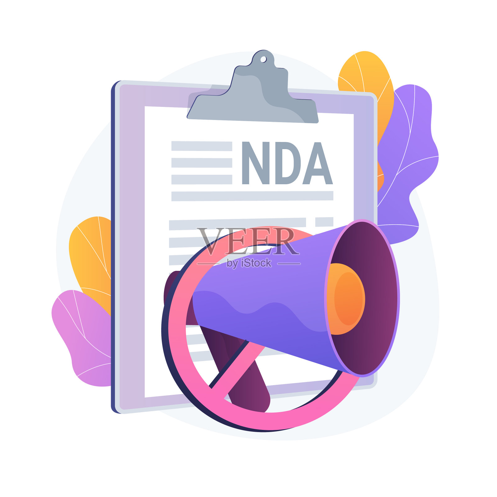 保密协议概念隐喻插画图片素材