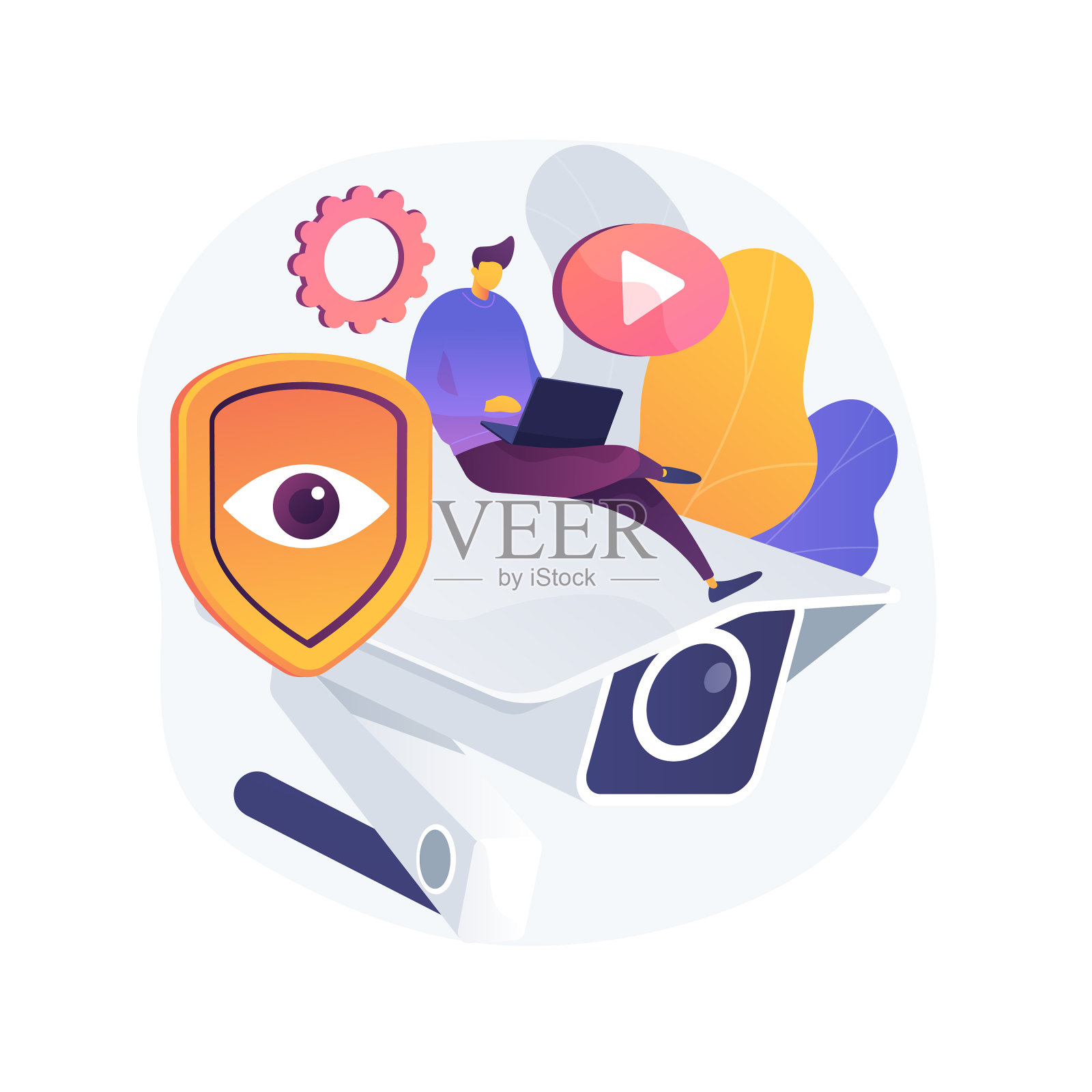 视频监控抽象概念设计元素图片