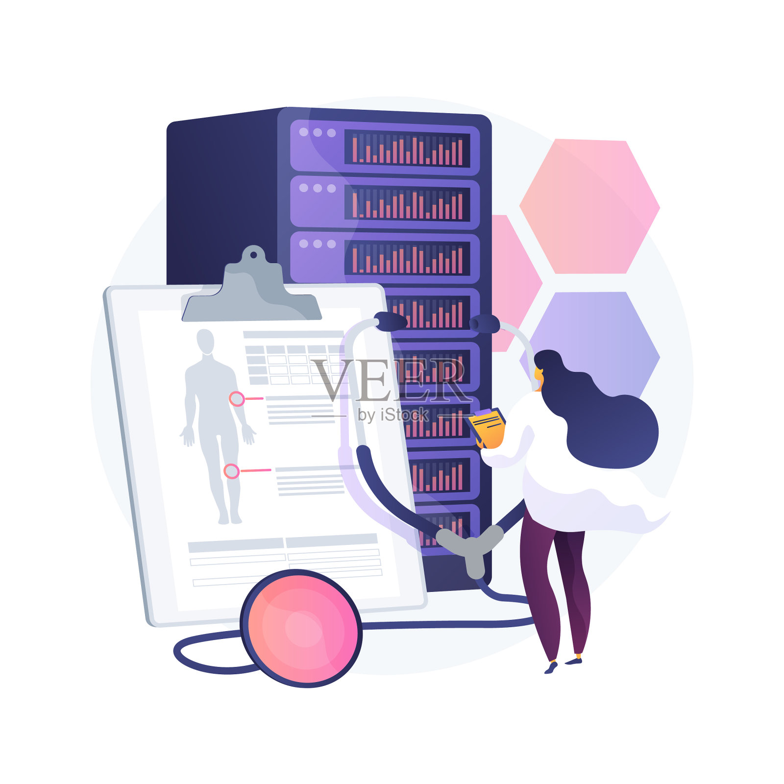 医疗保健中的大数据抽象概念设计元素图片