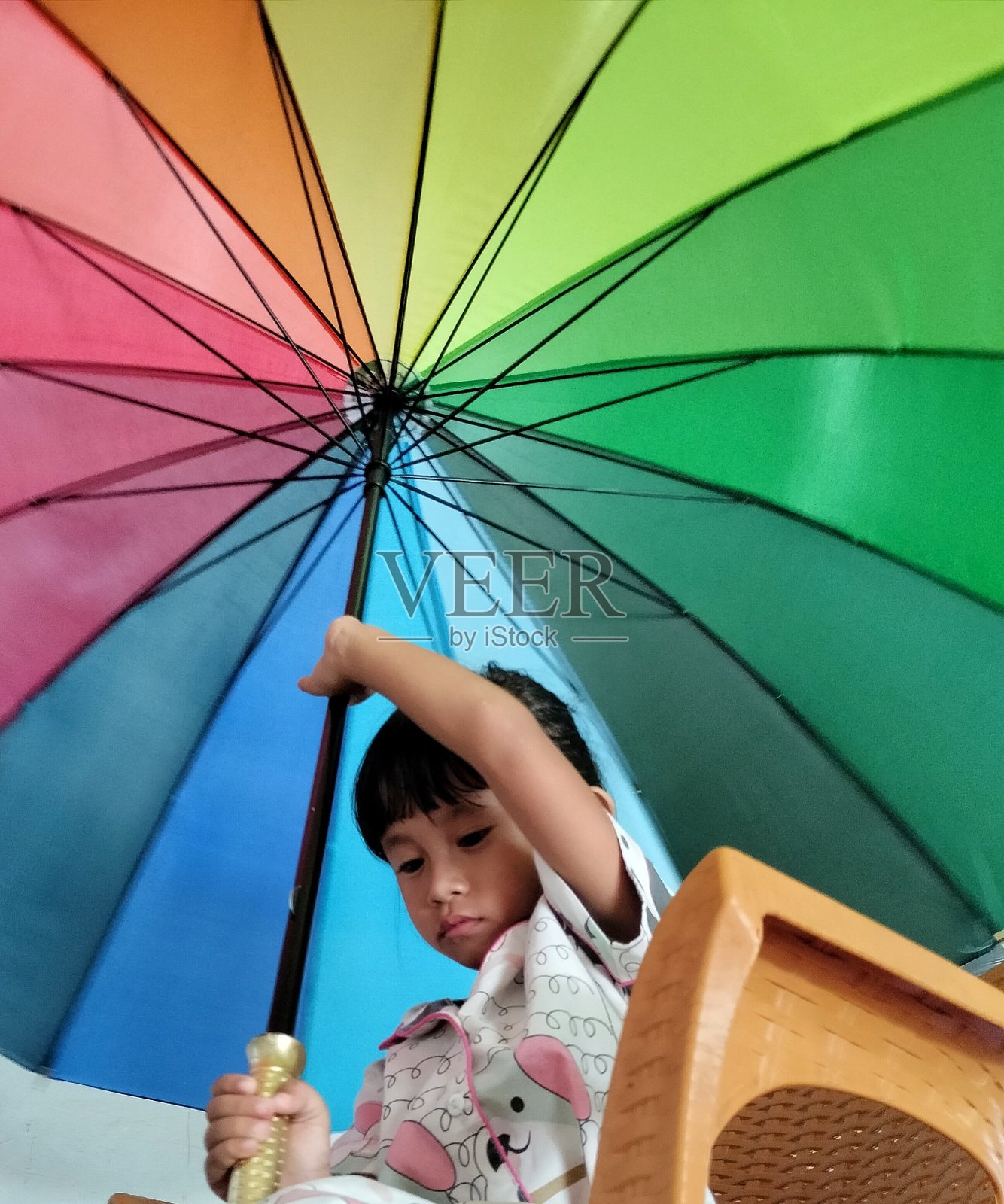 彩虹伞照片摄影图片